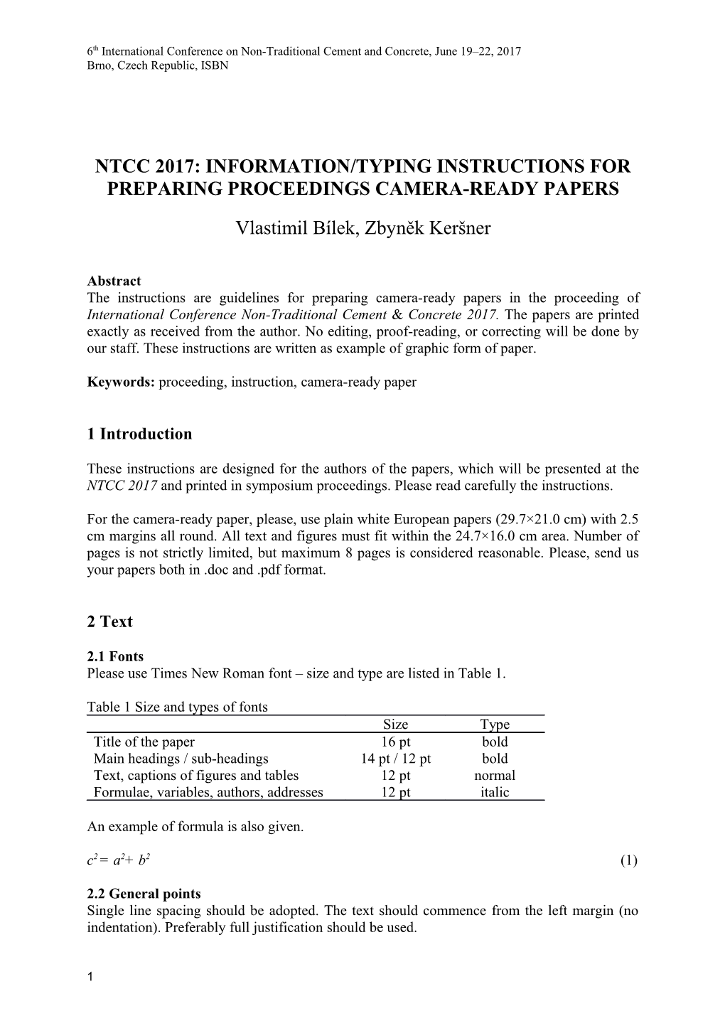 Ntcc 2002: Informa Tion/Typing Instructions for Preparing Camera-Ready Papers