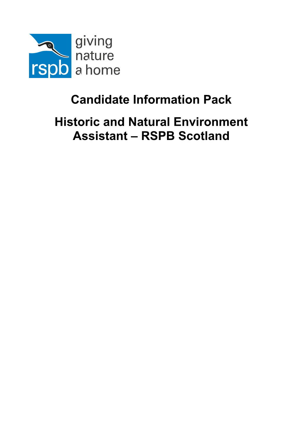 Historic and Natural Environment Assistant RSPB Scotland
