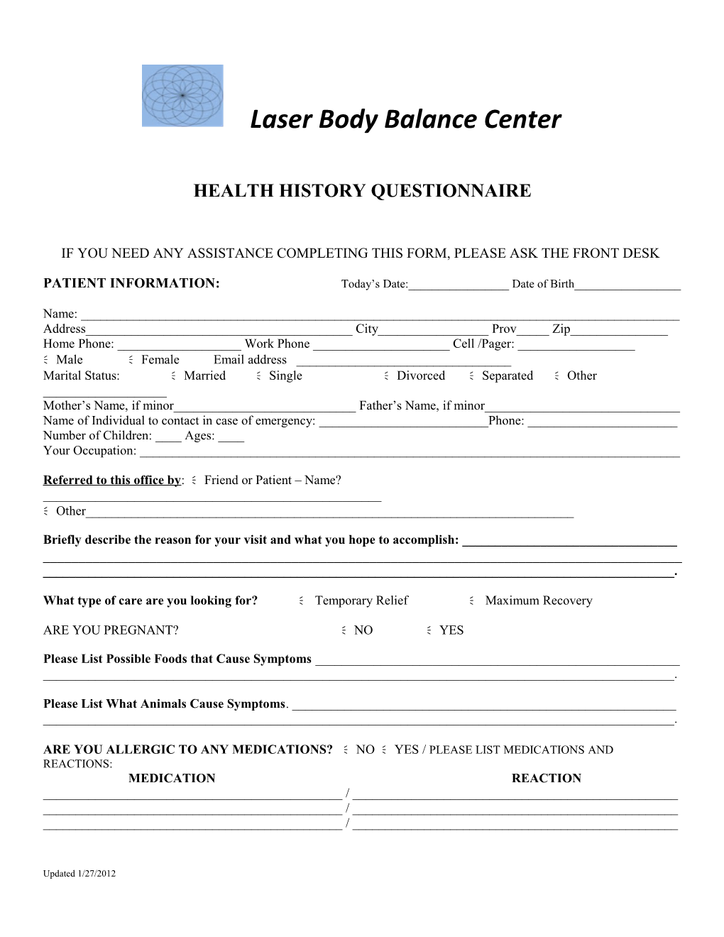 Laser Body Balance Center