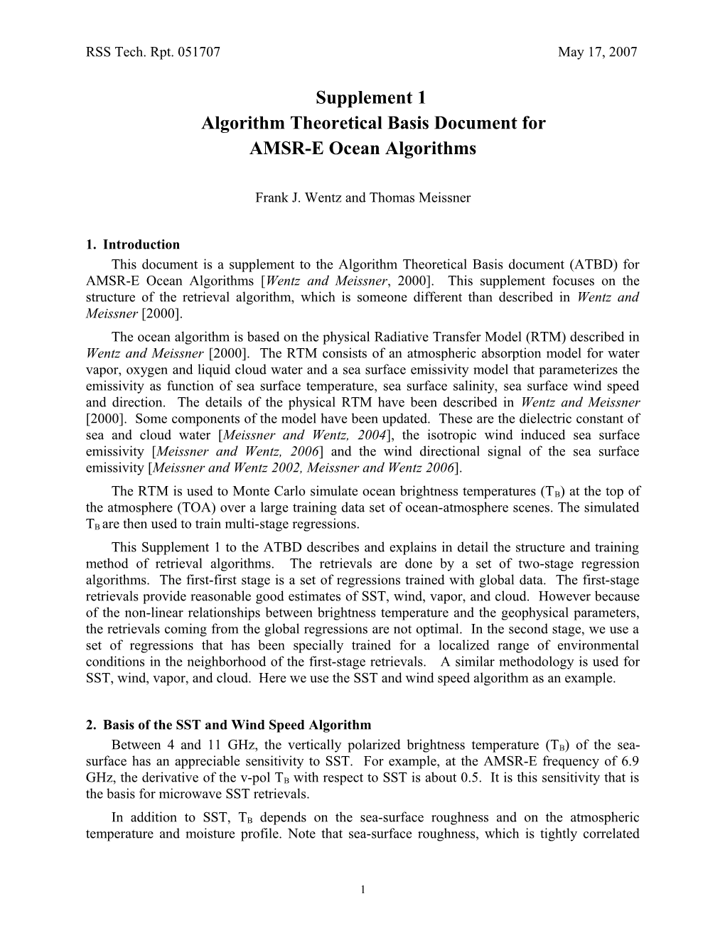 Algorithm Theoretical Basis Document For