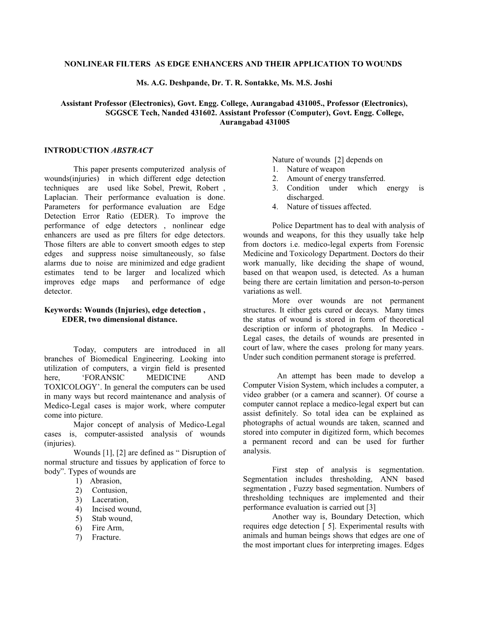 Image Segmentation of Wounds and Their Performance Evaluation (Image Segmentation)