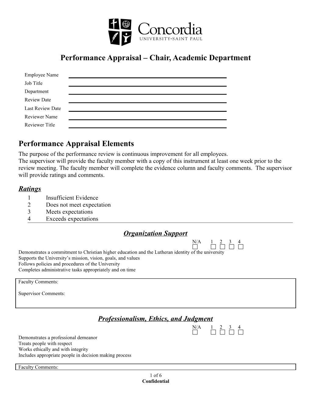 Employee Performace Review - Department