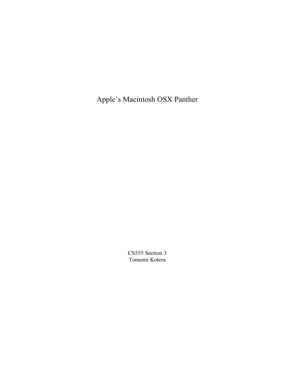 Apple S Macintosh OSX Panther