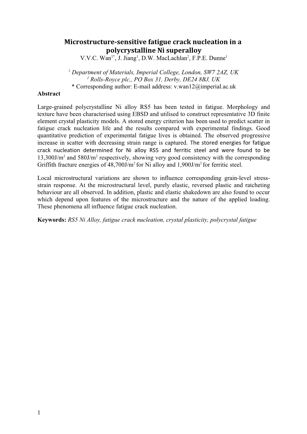 Microstructure-Sensitive Fatigue Crack Nucleationin A