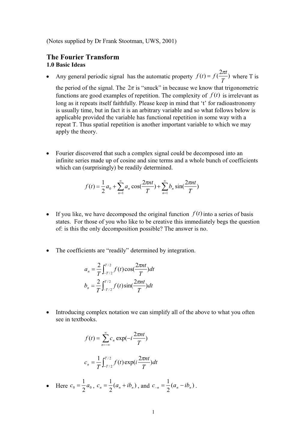 The Fourier Transform