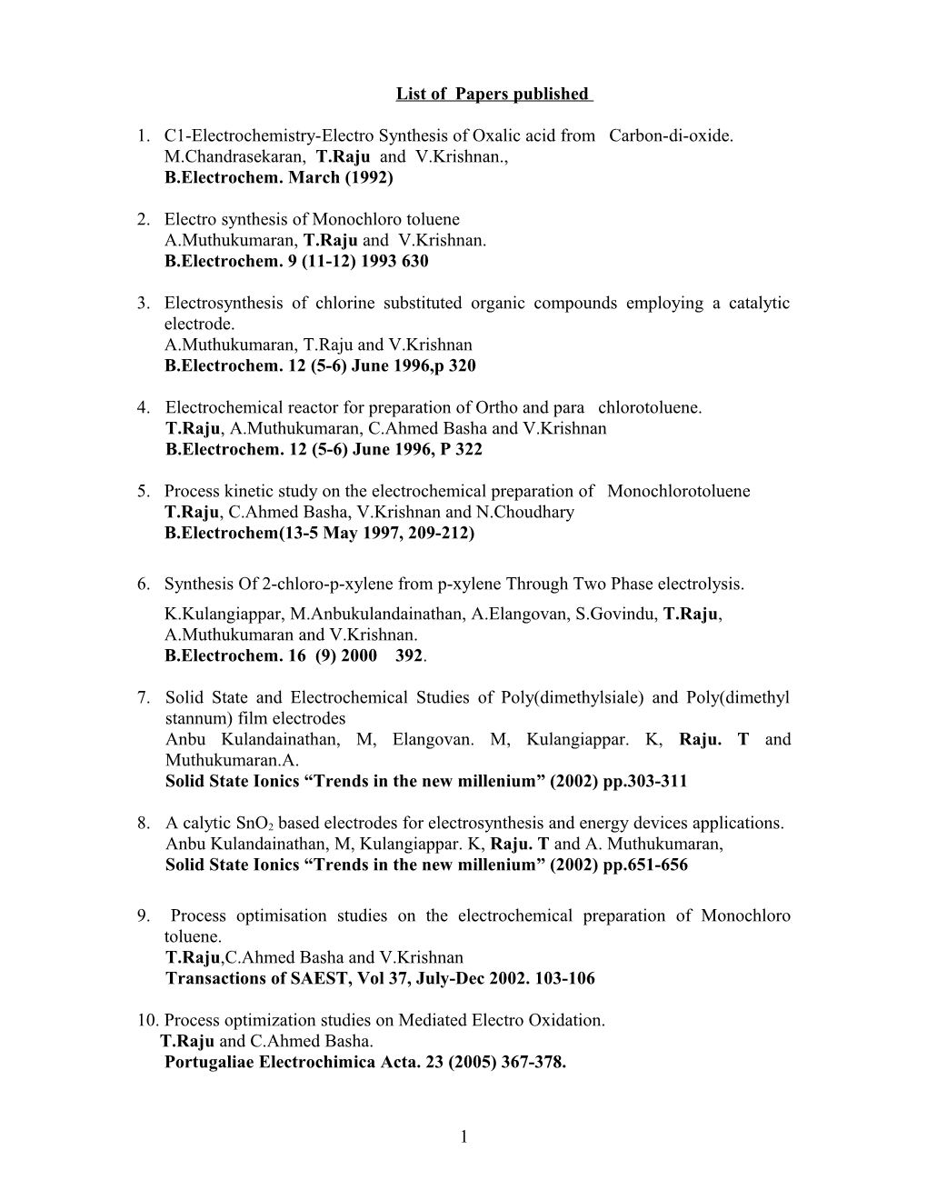 1.C1-Electrochemistry-Electro Synthesis of Oxalic Acid from Carbon-Di-Oxide