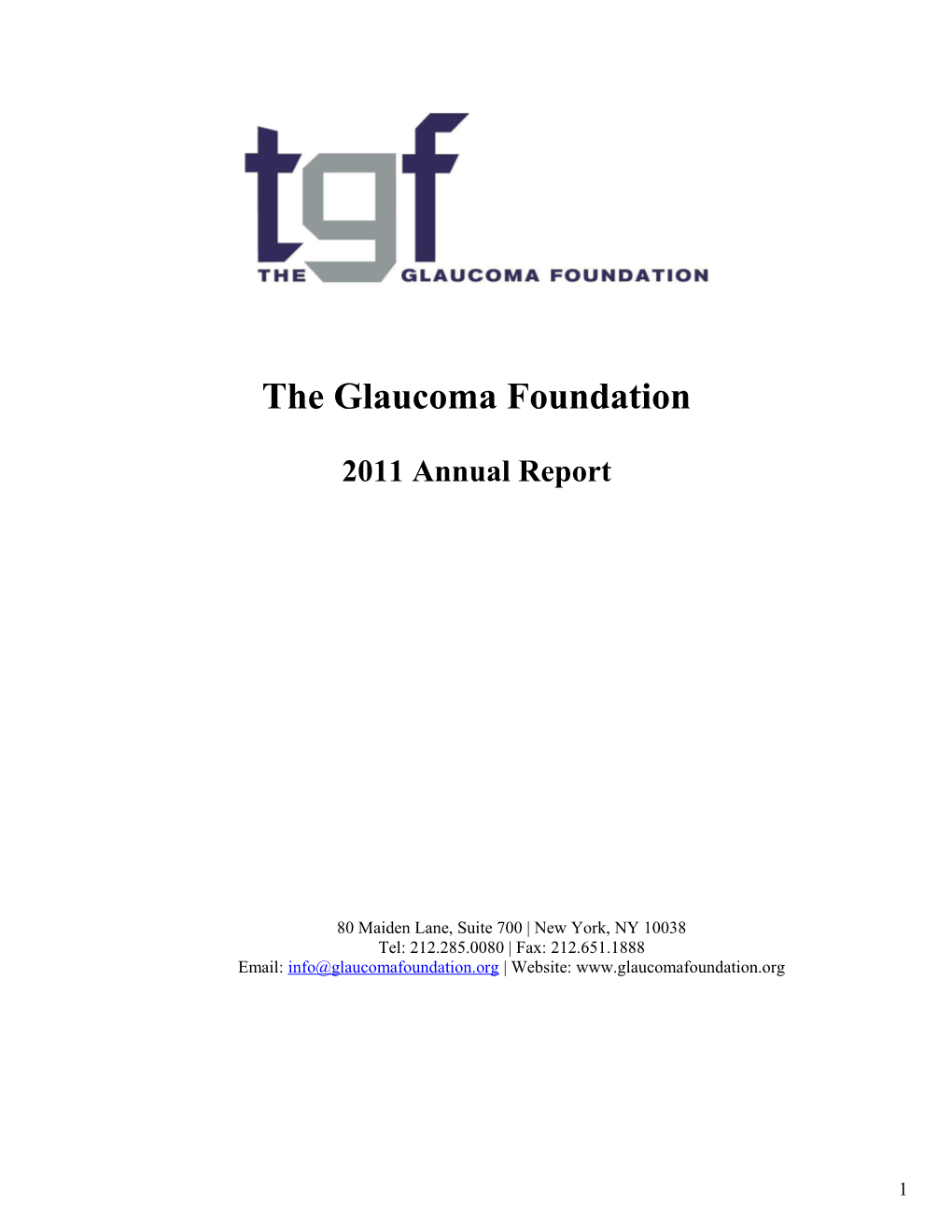 The Glaucoma Foundation, Inc