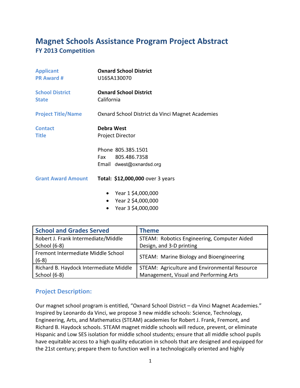 Oxnard School District Abstract (MS Word)