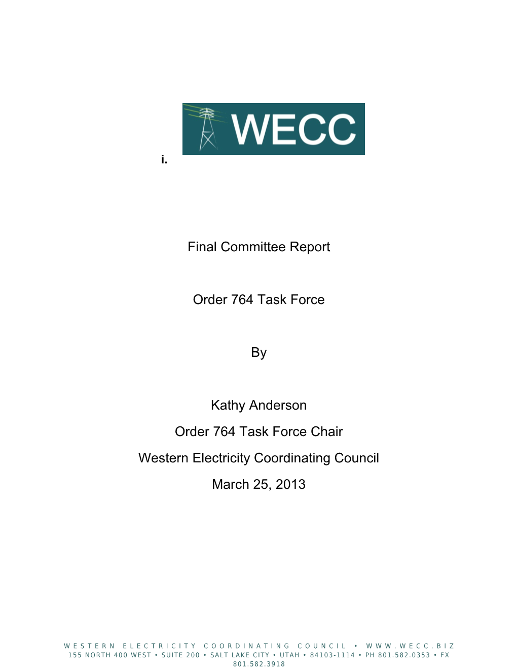 Order 764 Committee Final JGC Report 3-31-13
