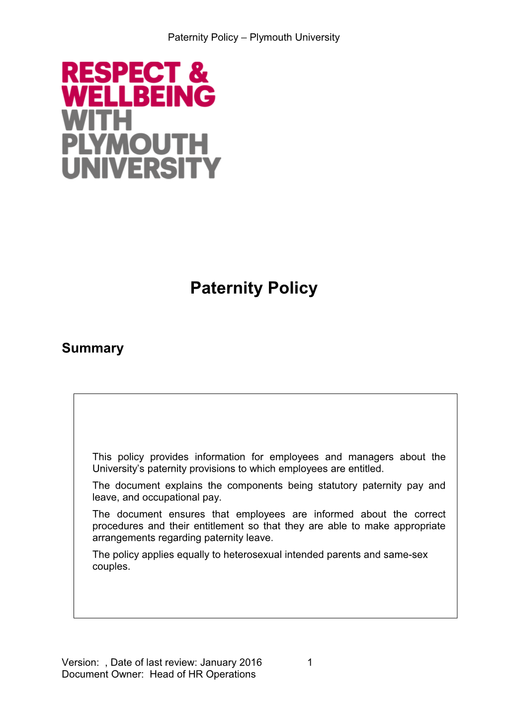 Policy - University of Plymouth