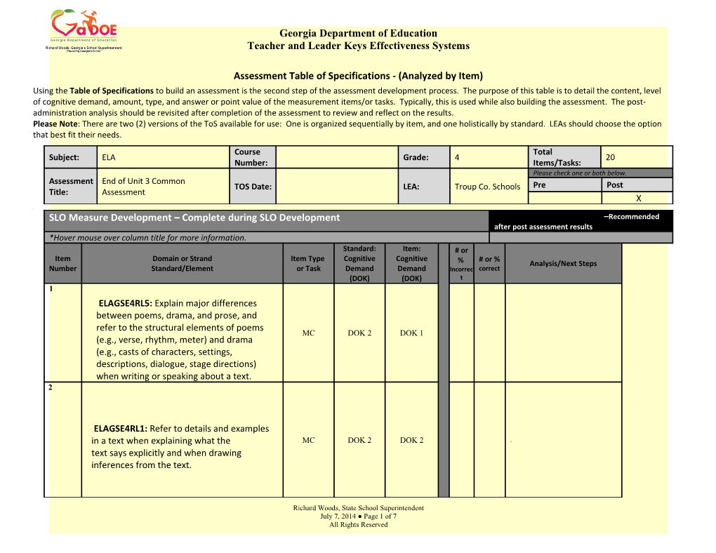 Teacher and Leader Keys Effectiveness Systems