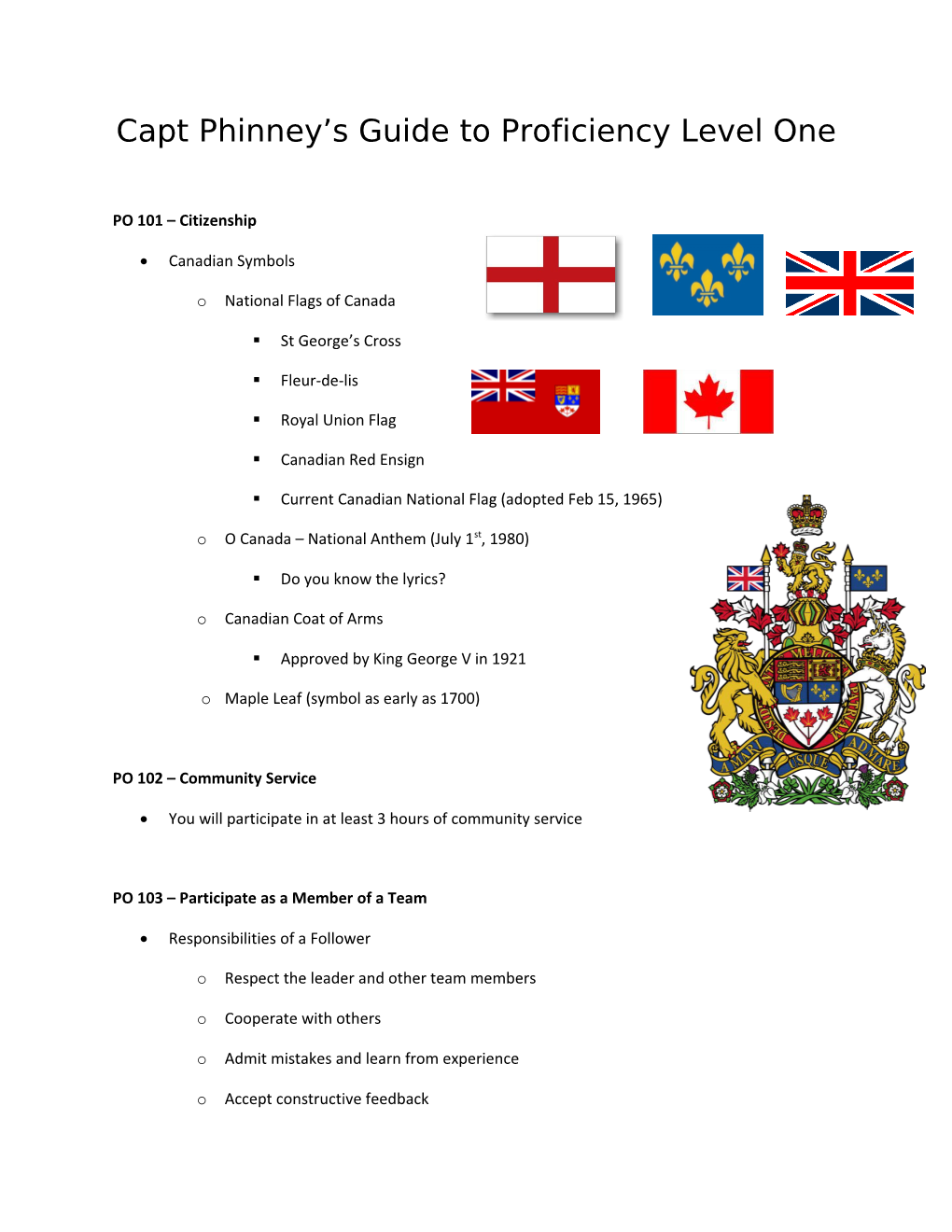 Capt Phinney S Guide to Proficiency Level One