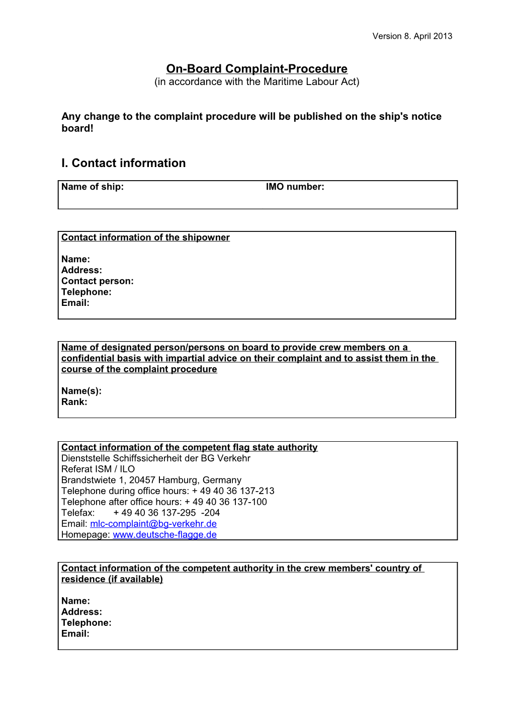 On-Board Complaint-Procedures