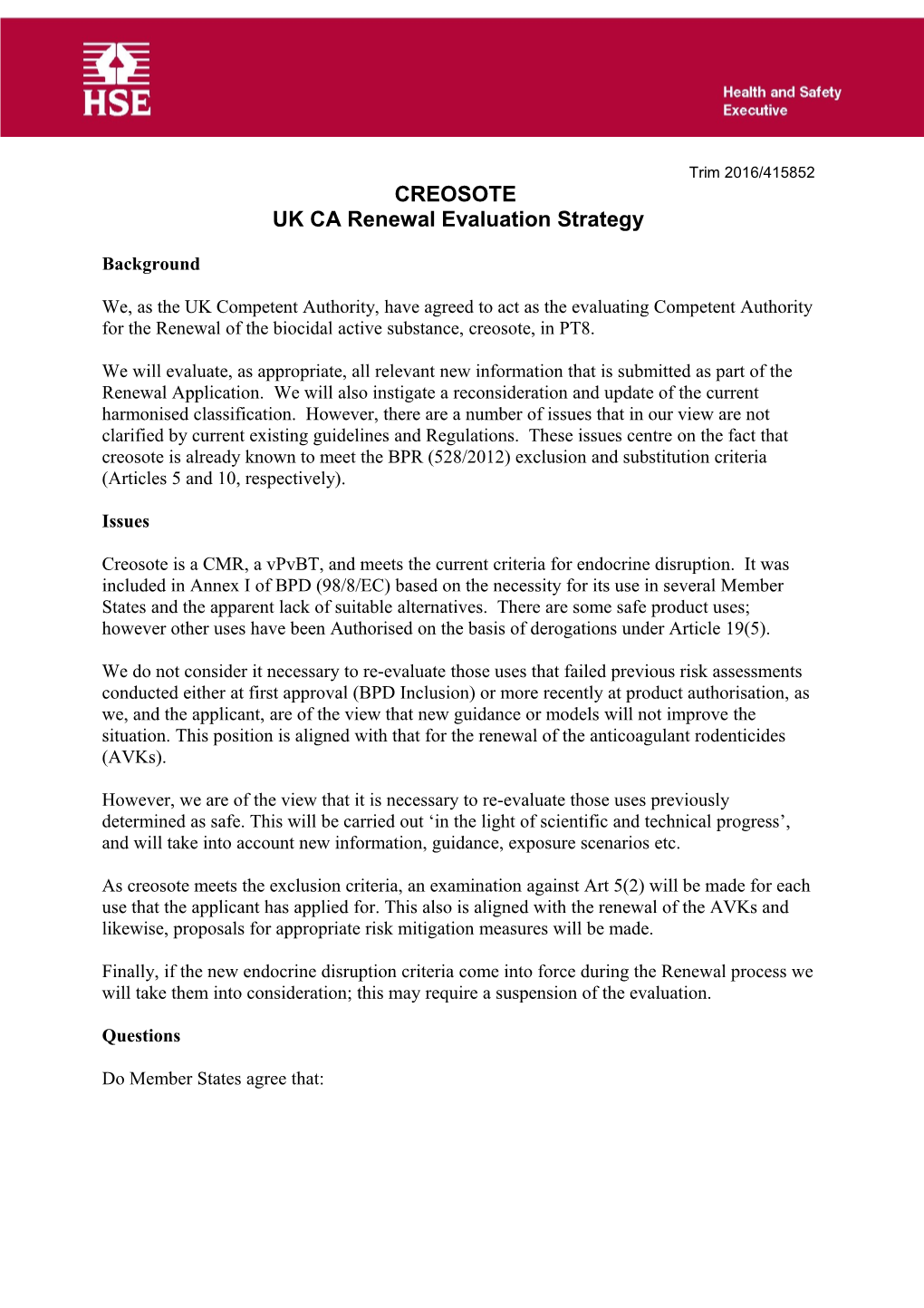 UK CA Renewal Evaluation Strategy