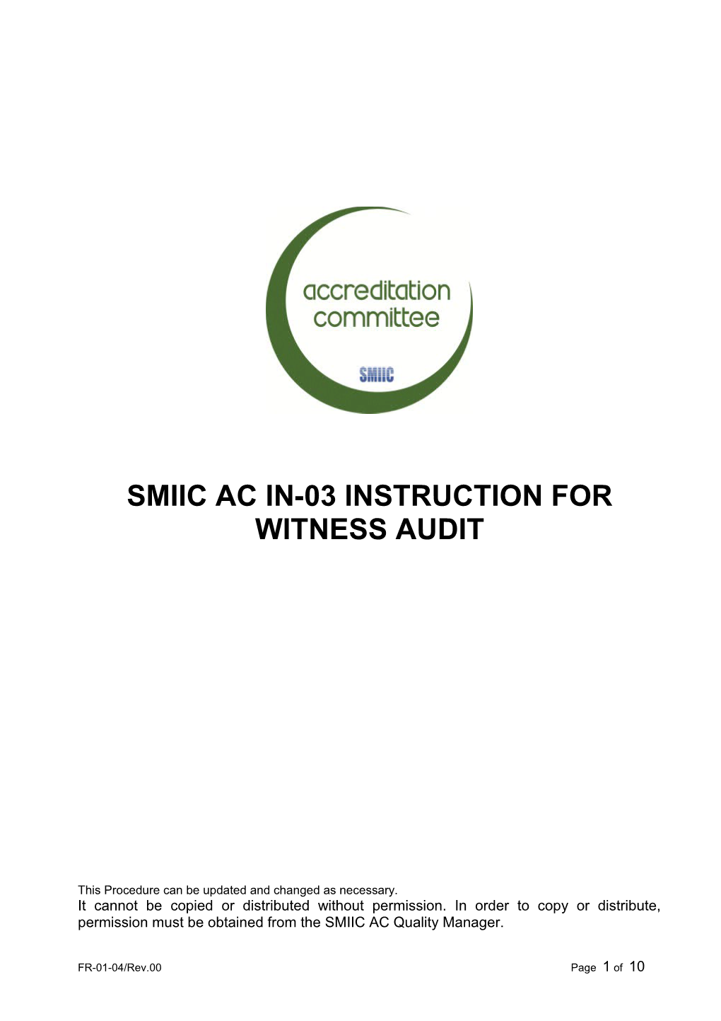 Smiic Ac In-03Instruction for Witness Audit