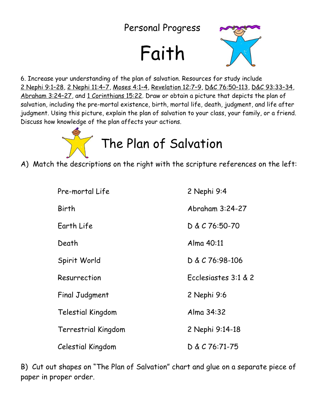 A) Match the Descriptions on the Right with the Scripture References on the Left