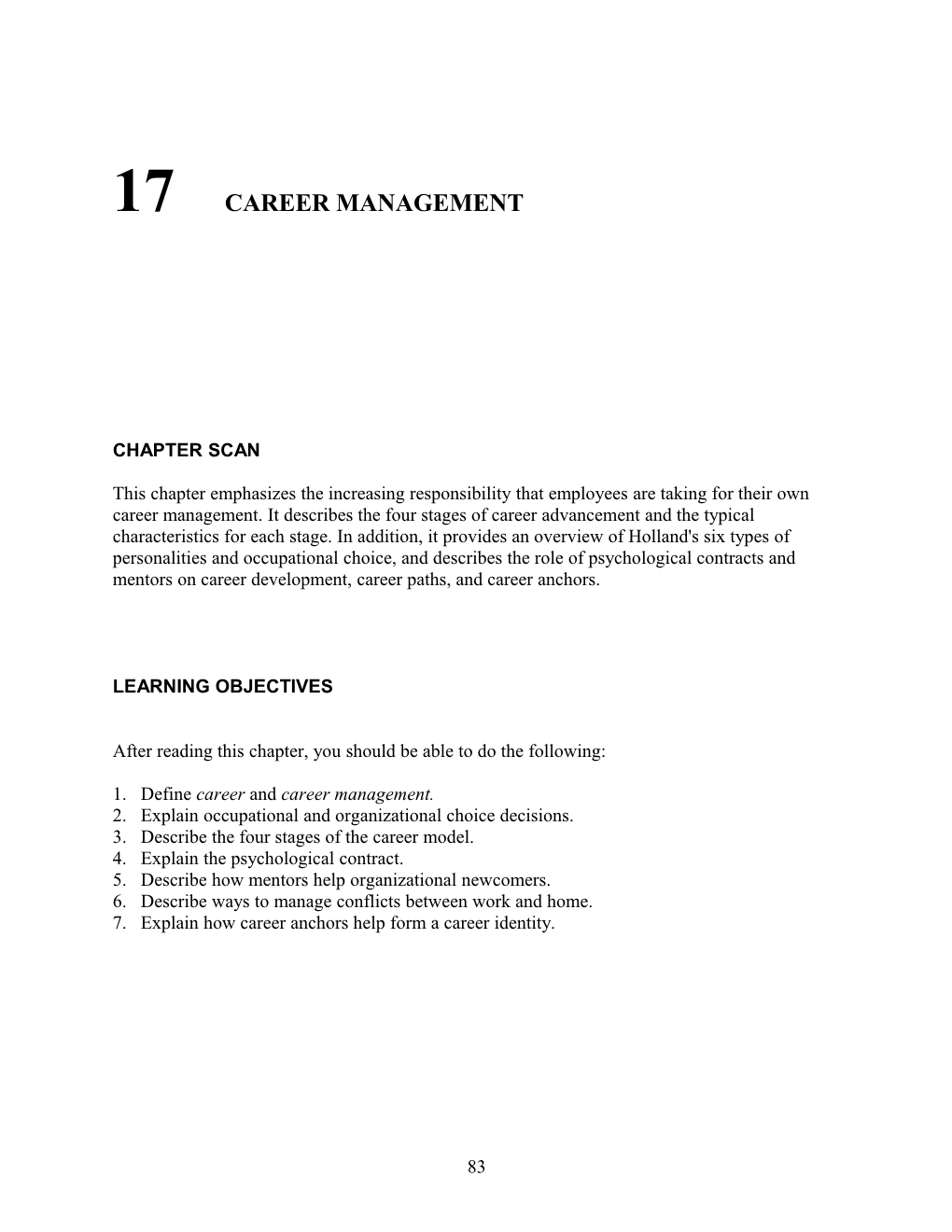 Chapter 17: Career Management