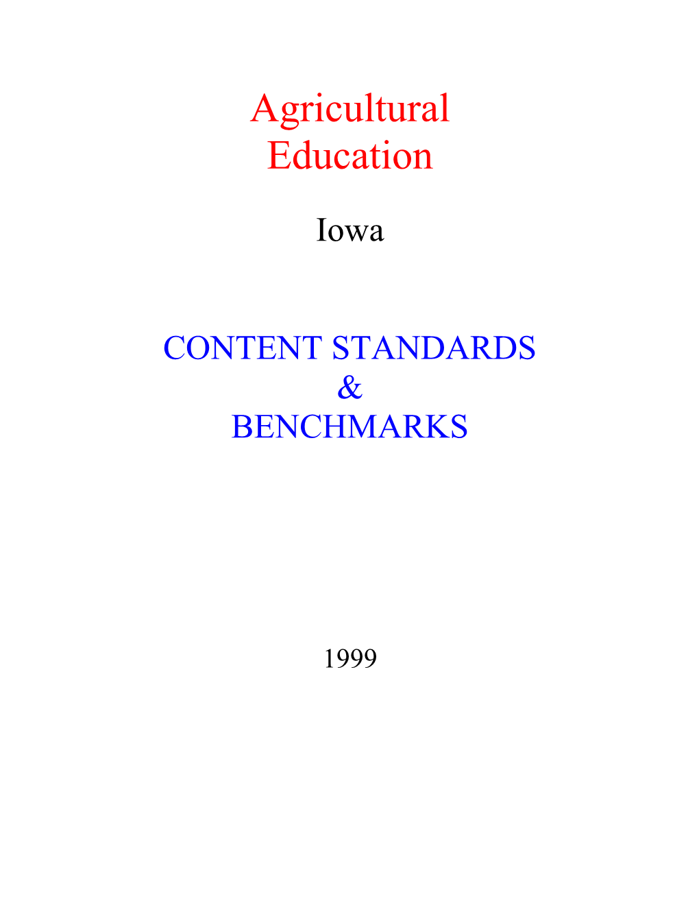 Standards, Benchmarks & Performance Indicators (Competencies)