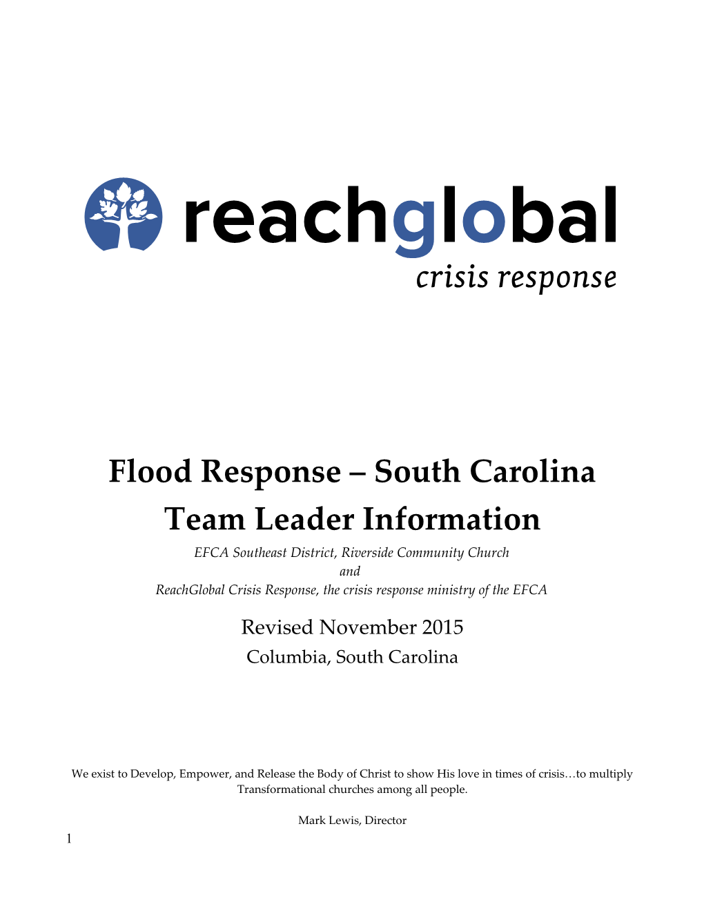 Flood Response Southcarolinateam Leader Information