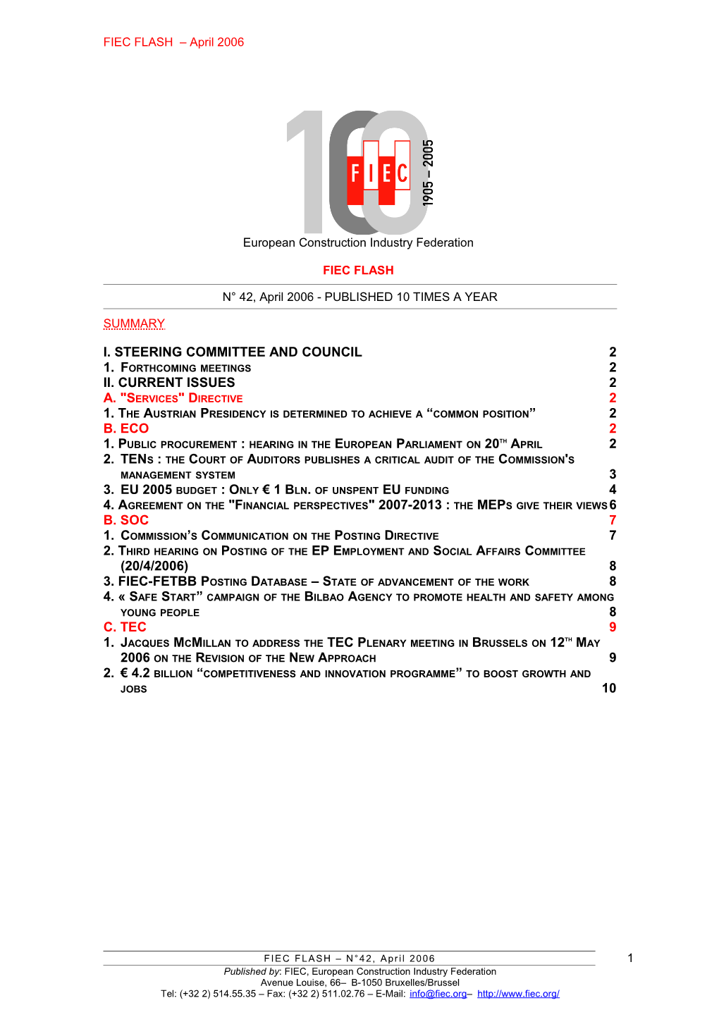 I. Steering Committee and Council