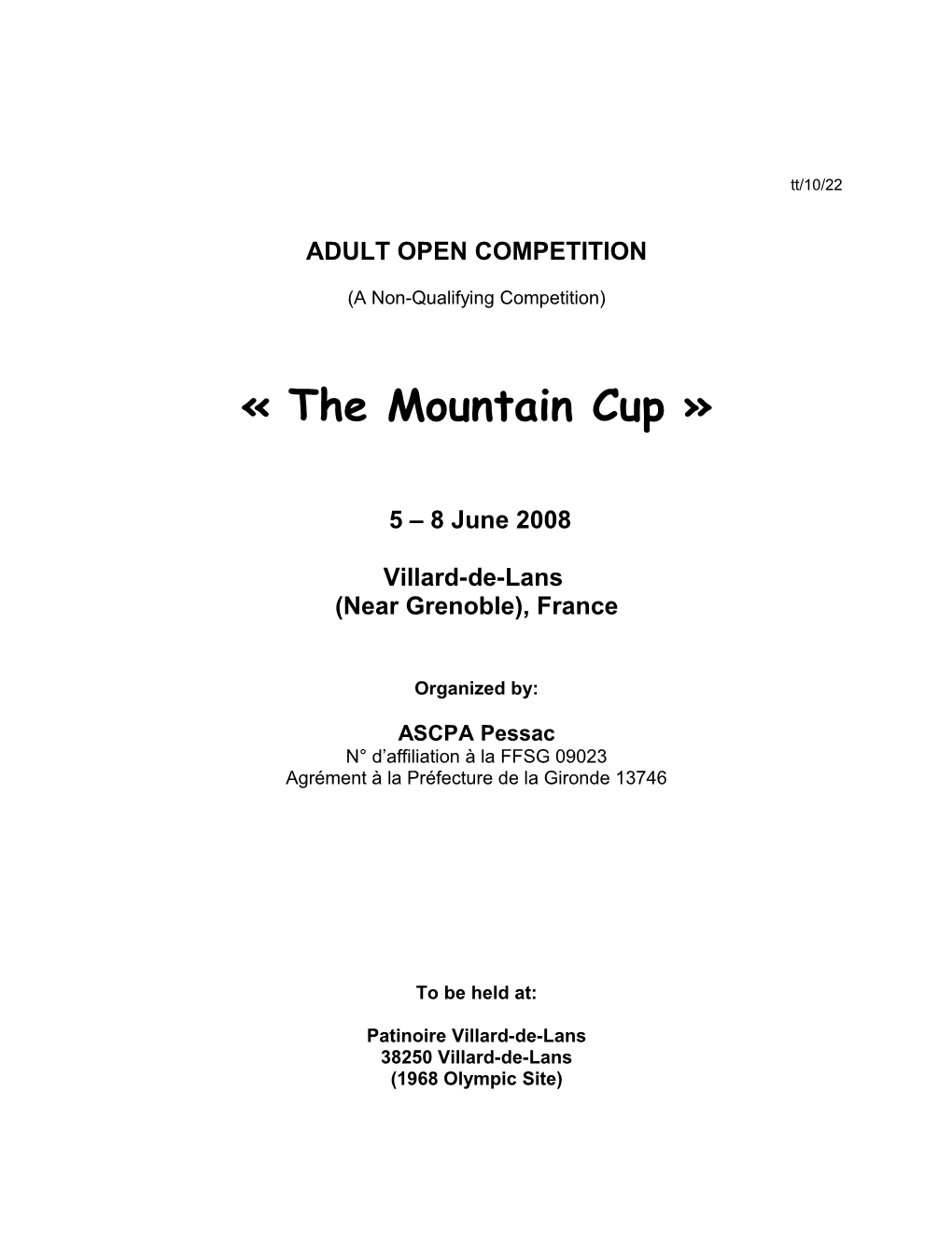 Adult Open Competition