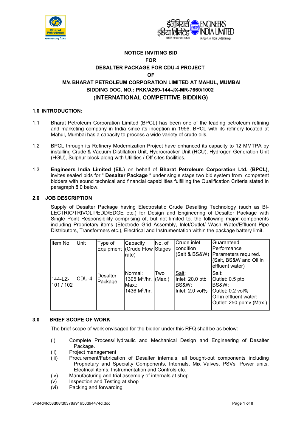 Desalter Package for Cdu-4 Project