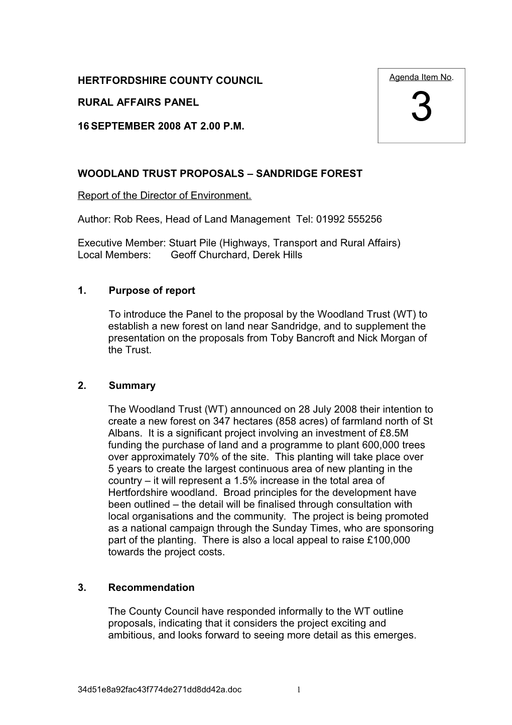 Woodland Trust Proposals Sandridge Forest