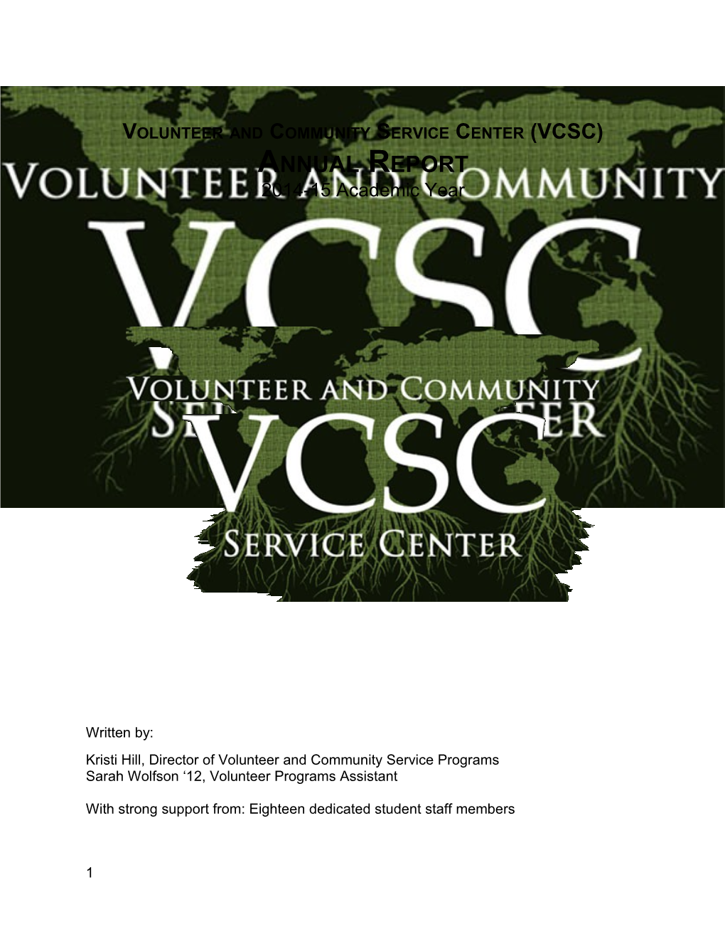 Volunteer and Community Service Center End of Year Report