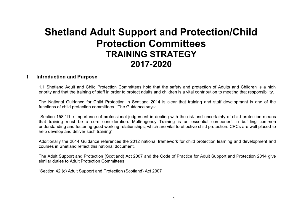 Shetland Adult Support and Protection/Child Protection Committees