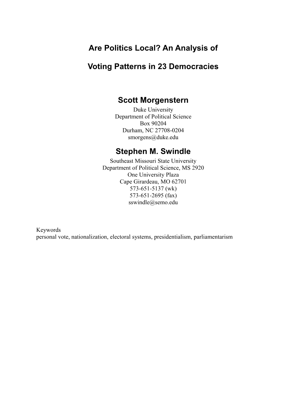 Candidate Qualities, Districts Characteristics