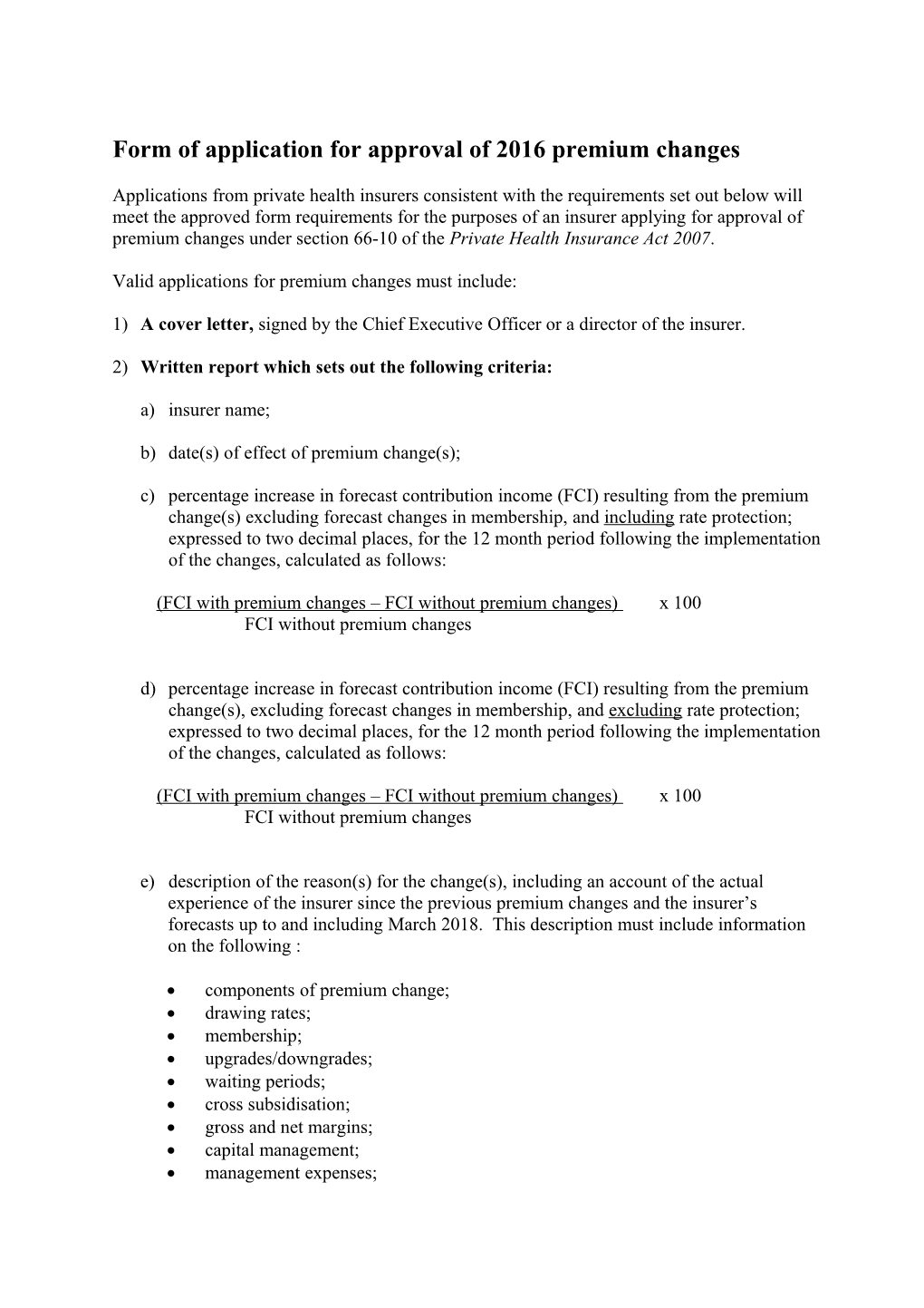 2012 Premium Round Schedule for Approved Form to Change Premiums Charged Under CHIP