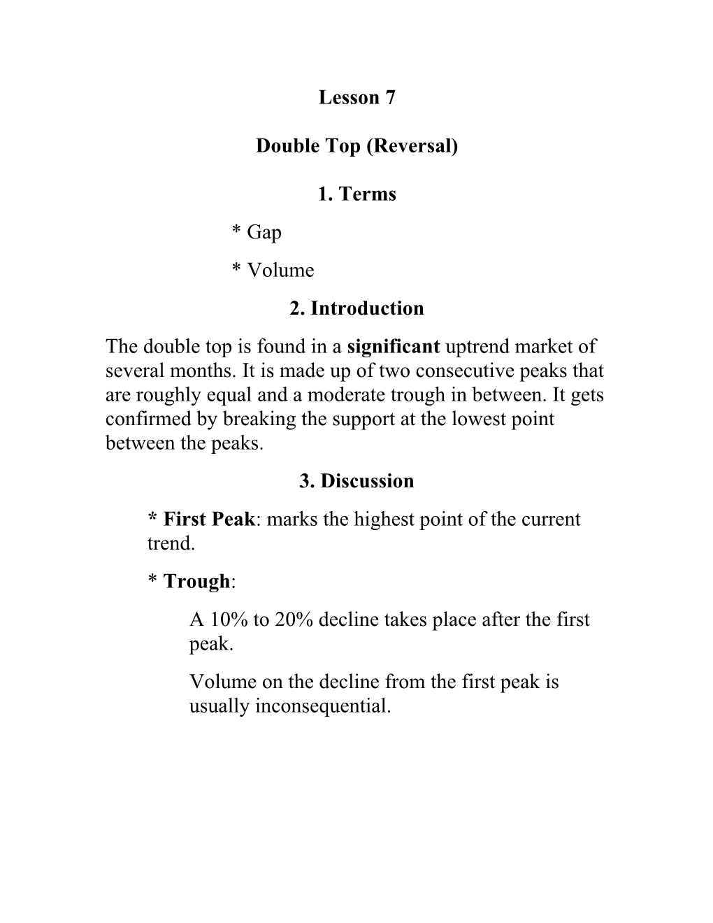 Double Top (Reversal)