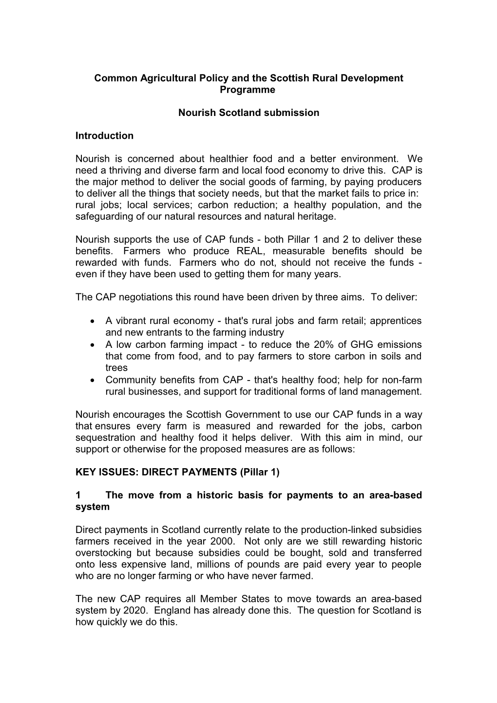 Common Agricultural Policy and the Scottish Rural Development Programme