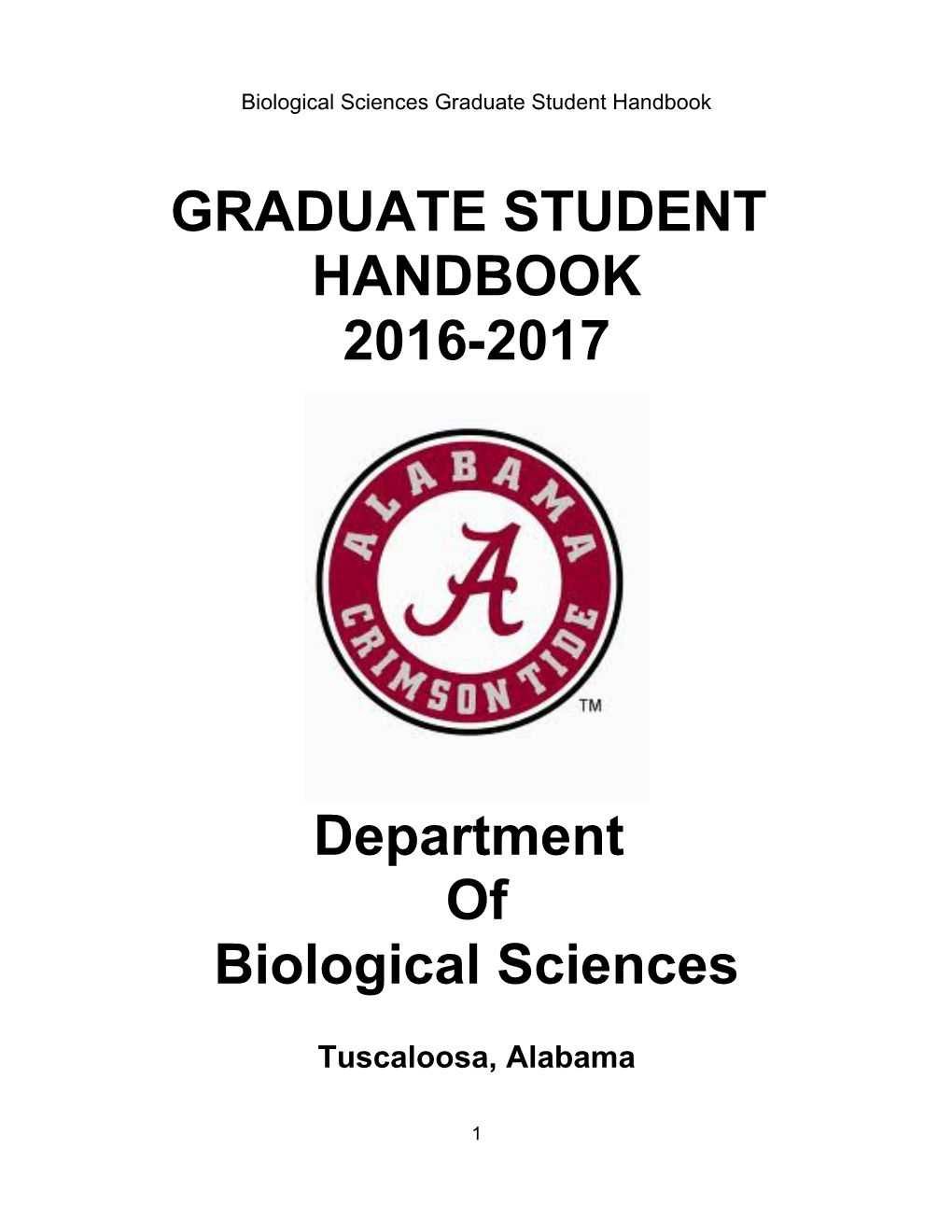 Biological Sciences Graduate Student Handbook