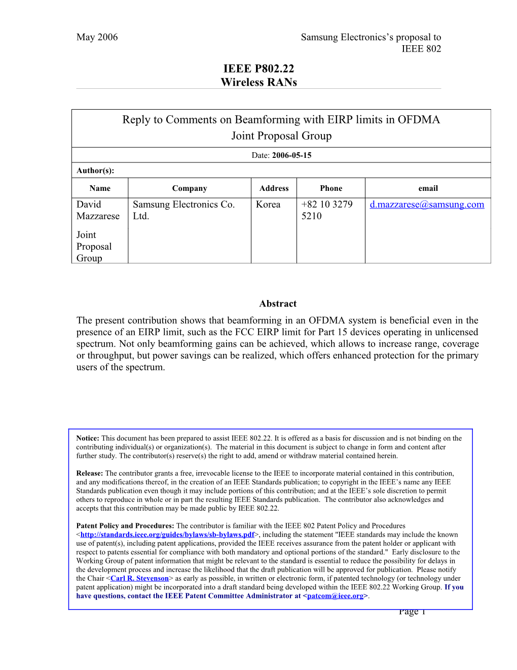Samsung Electronics S Proposal to IEEE 802