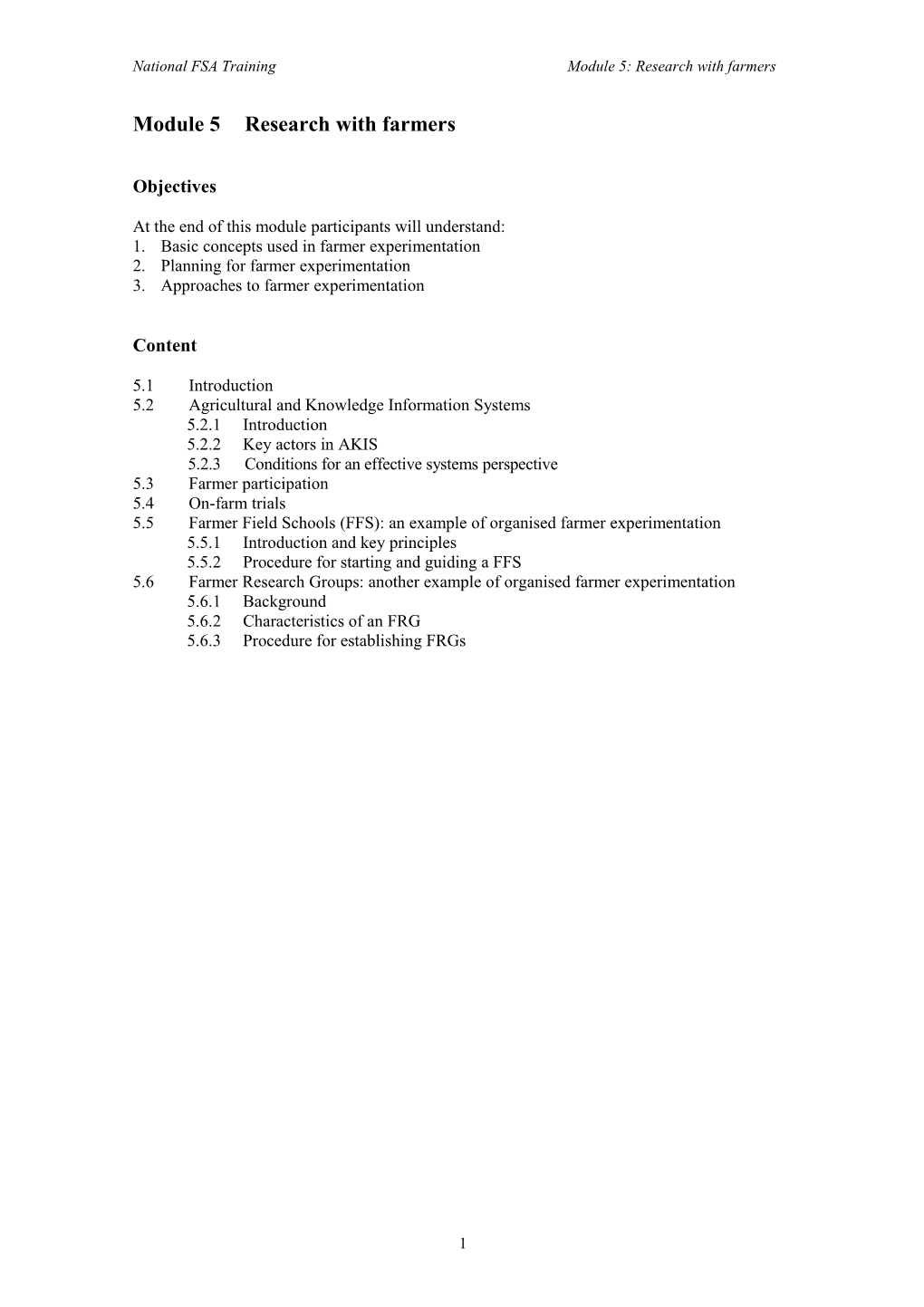 Module 3:Farmer Experimentation