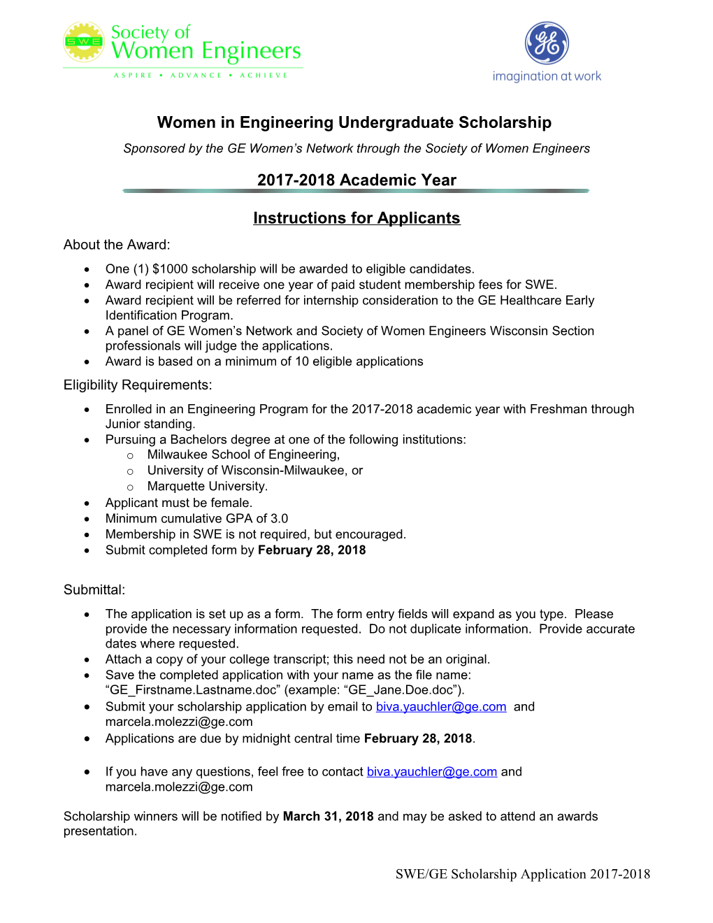 Sponsor the University of Wisconsin-Madison Society of Women Engineers