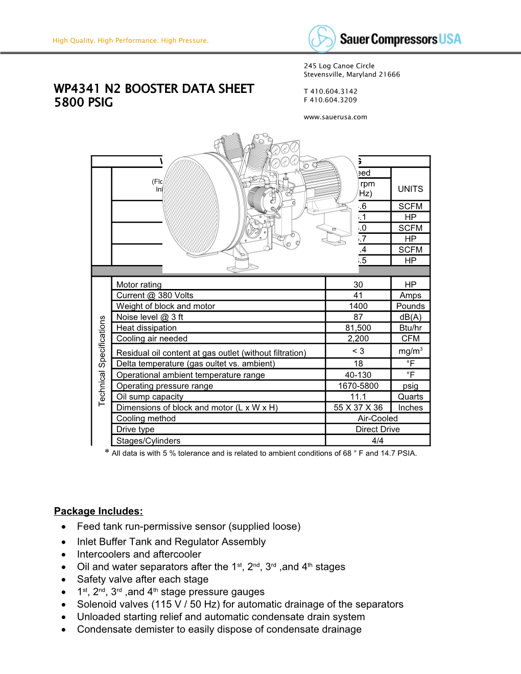 Wp4341 N2 Booster Data Sheet