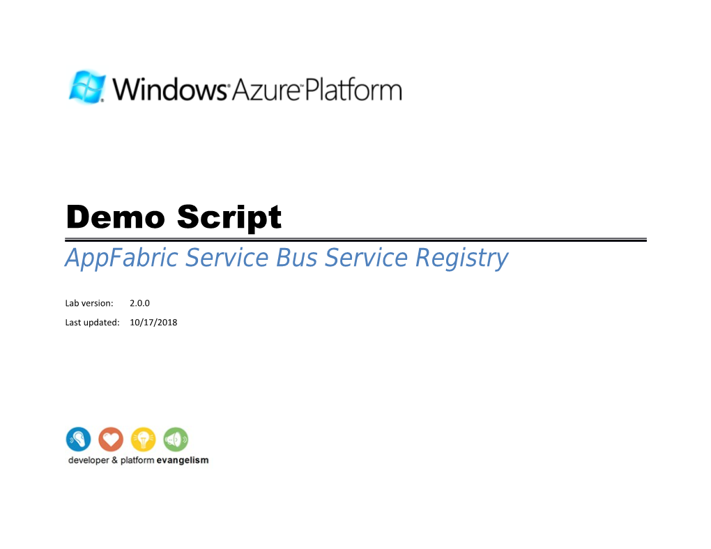 Appfabric Service Bus Service Registry