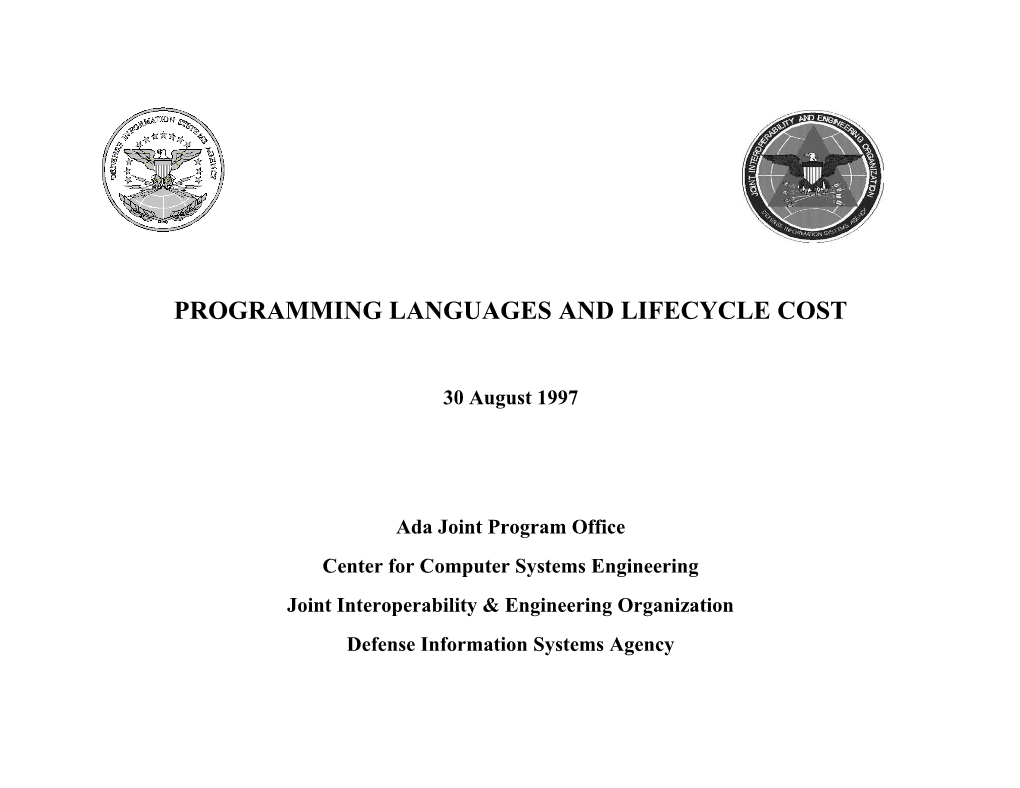Programming Languages and Lifecycle Cost