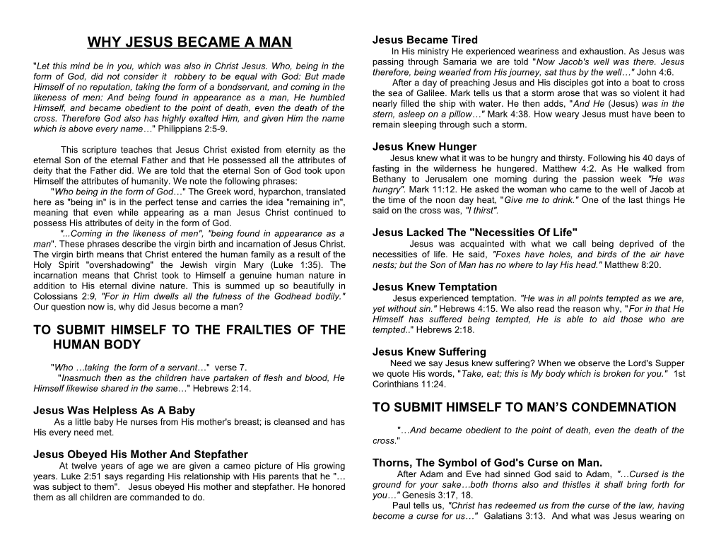 Why Jesus Became a Man