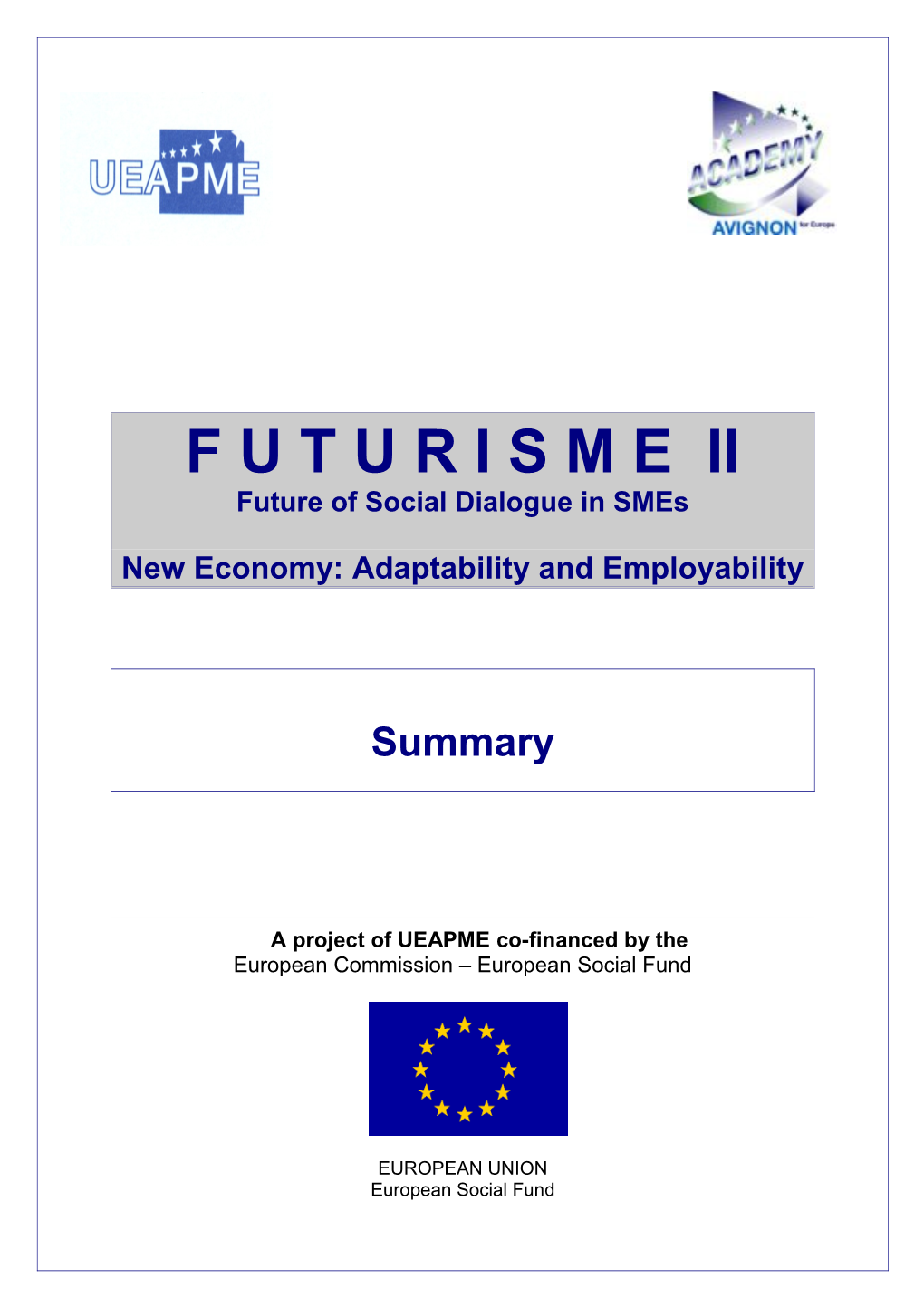 FUTURISME - First Project Outline