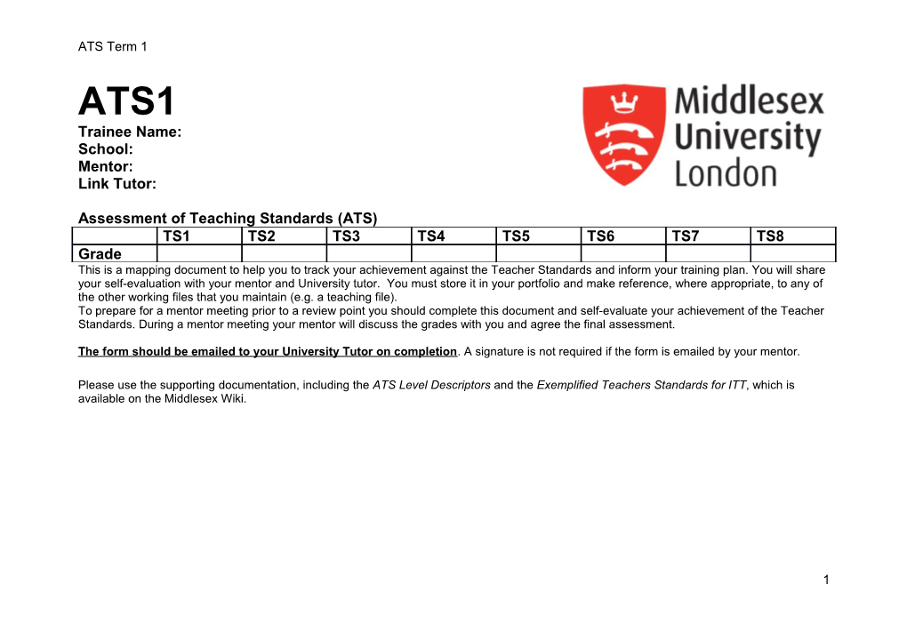 Assessment of Teaching Standards (ATS)