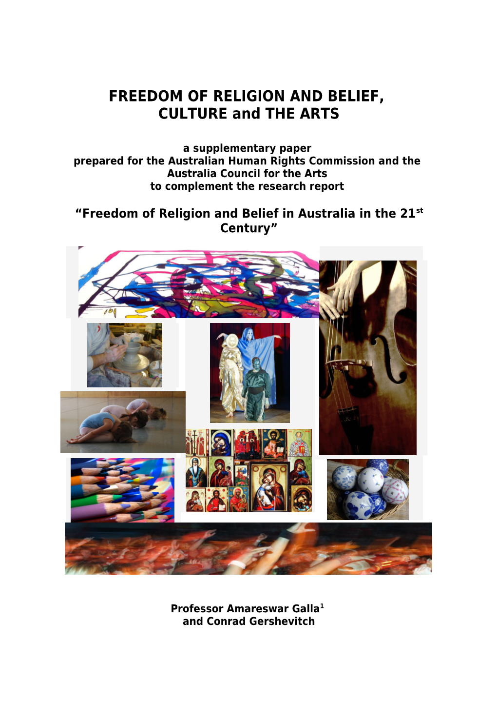Freedom of Religion and Belief and the Arts