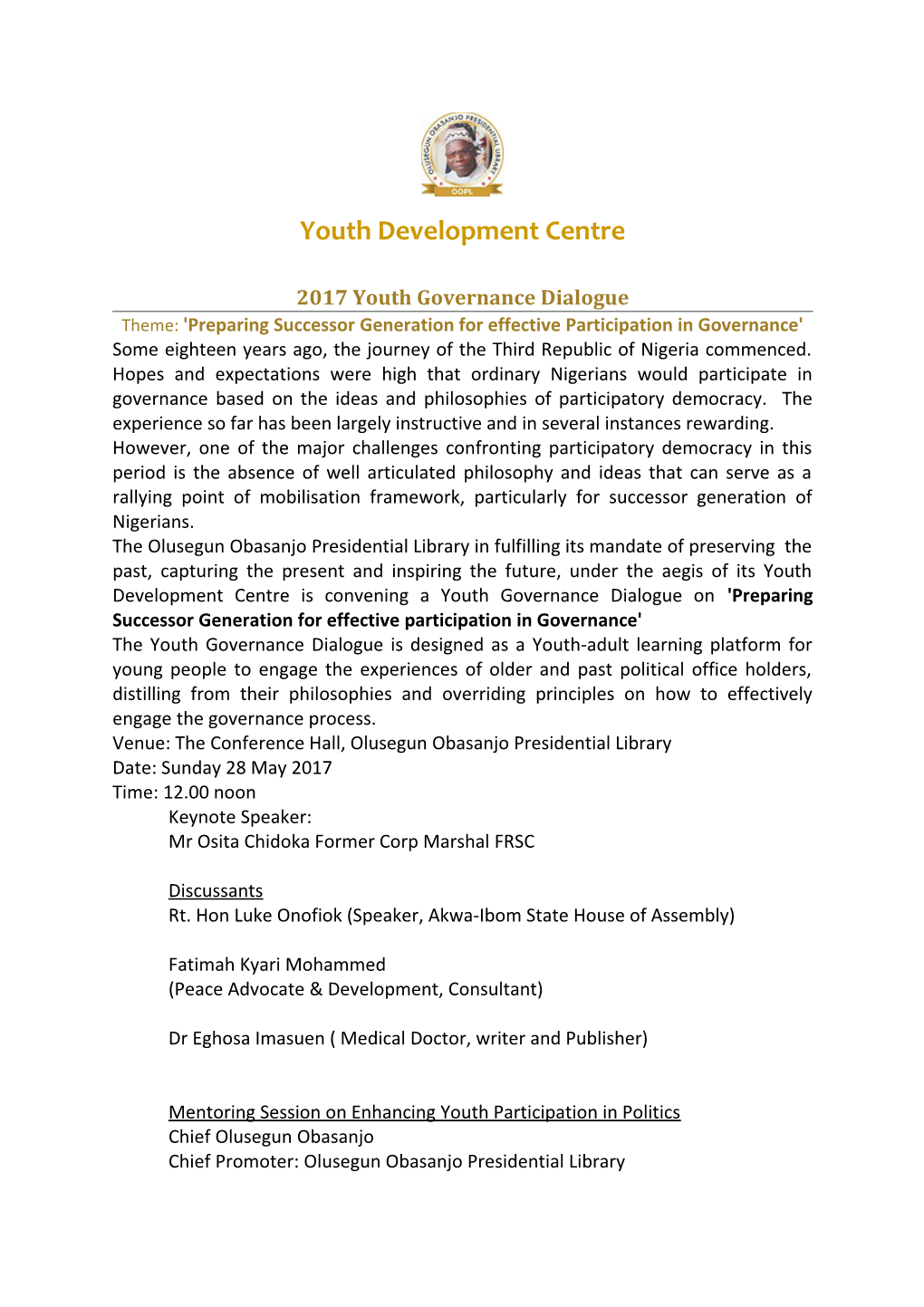 Youth Development Centre