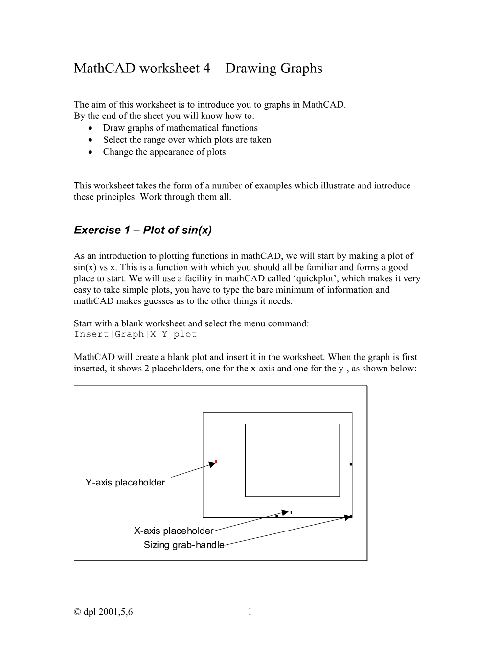 Mathcad Worksheet 4 Drawing Graphs