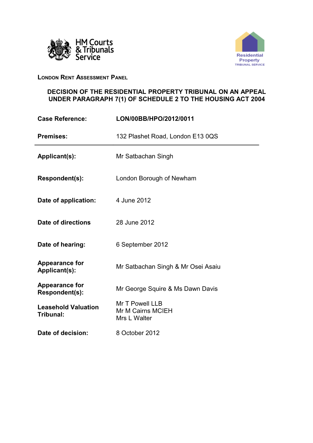 Leasehold Valuation Tribunal