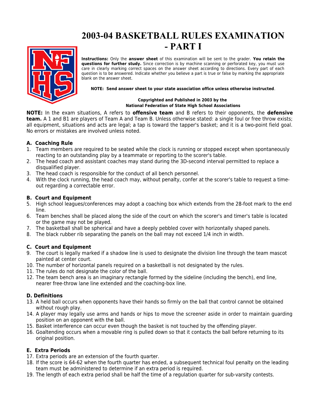 A. Coaching Rule