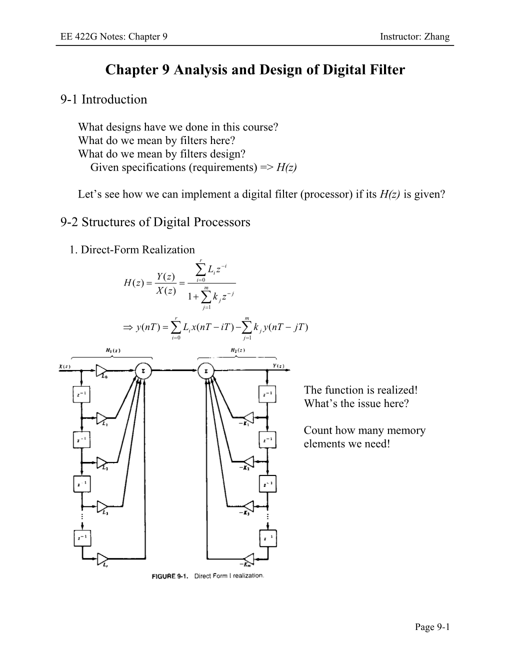 Chapter 9 Analysis and Design of Digital Filter