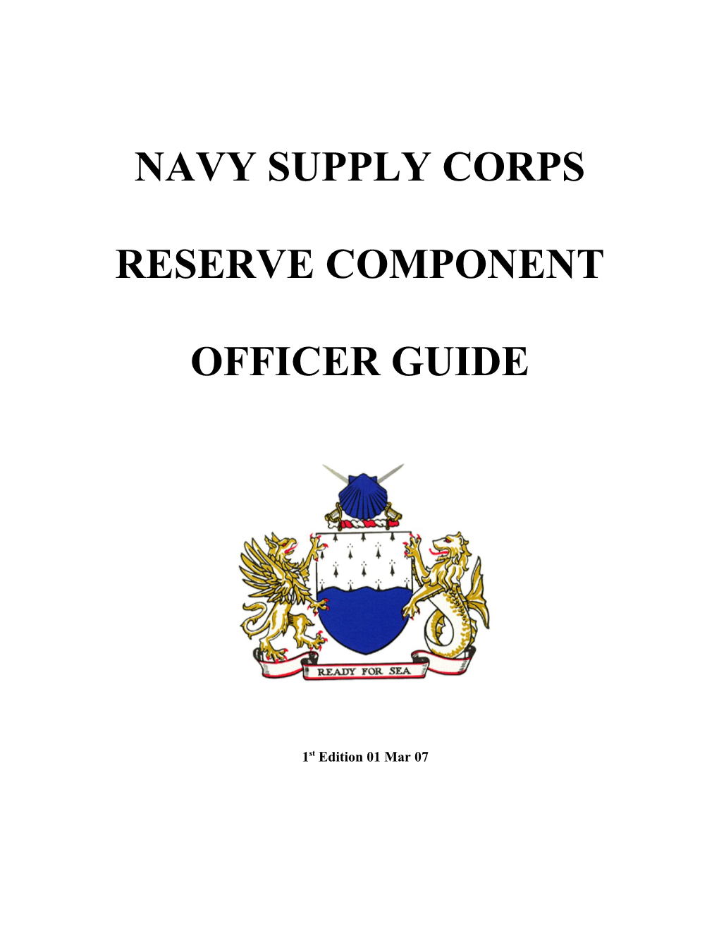 Navy Supply Corps Reservecomponent Officer Guide